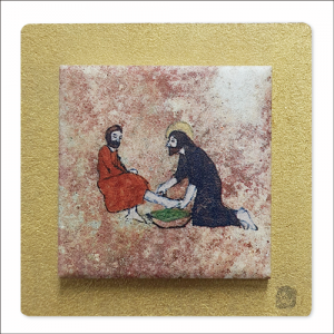 생활성서사 인터넷서점,도자기 성화 액자-세족(상품코드:3184801)